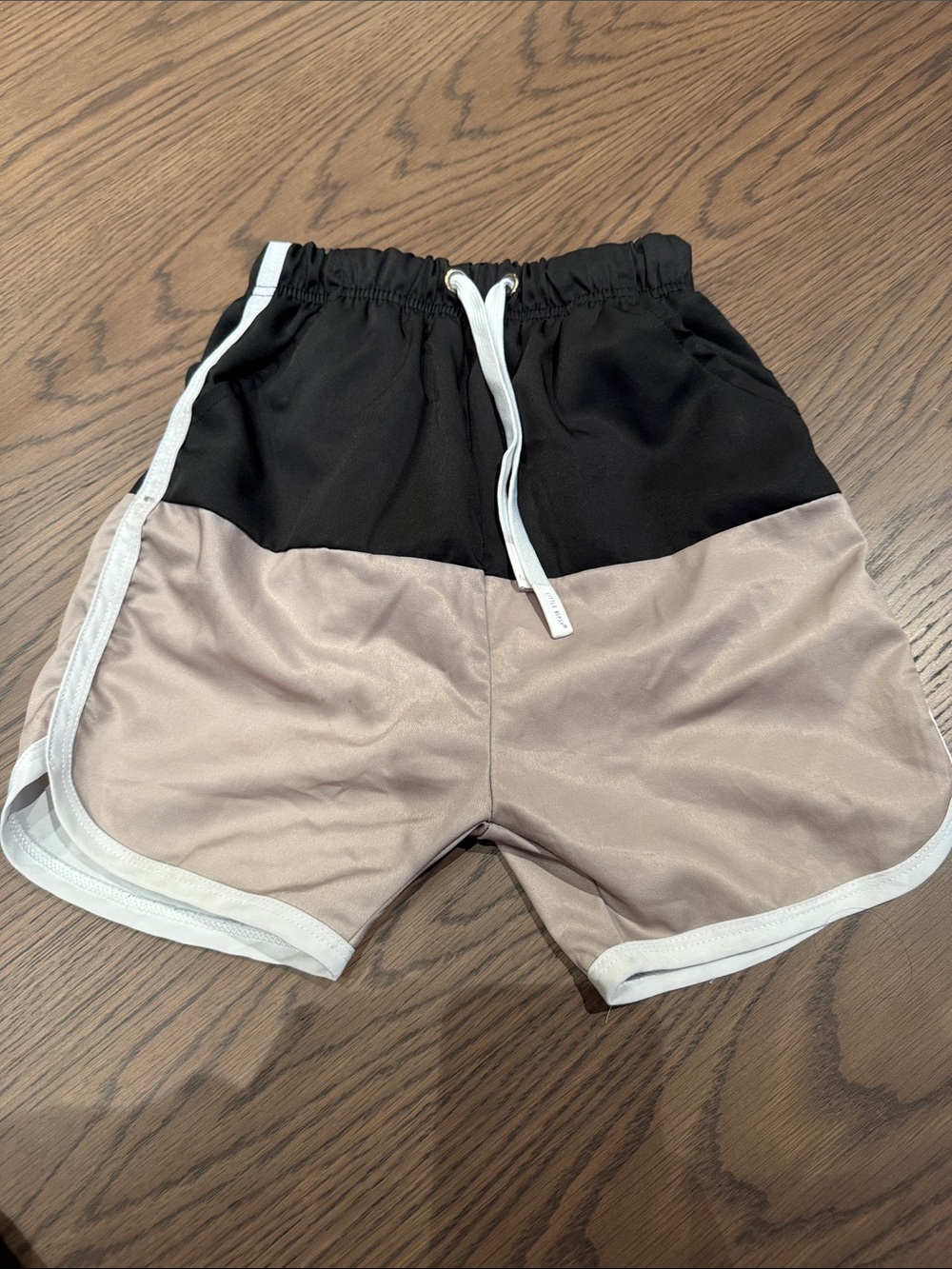 Little Bipsy Black and Taupe Two-Tone Athletic Shorts